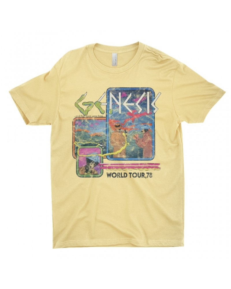 Genesis T-Shirt | And Then There Were Three '78 World Tour Distressed Shirt $8.48 Shirts