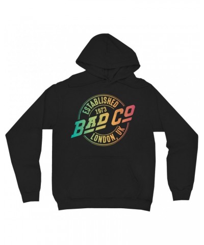 Bad Company Hoodie | Rainbow Ombre Est. 1973 London Logo Hoodie $14.38 Sweatshirts