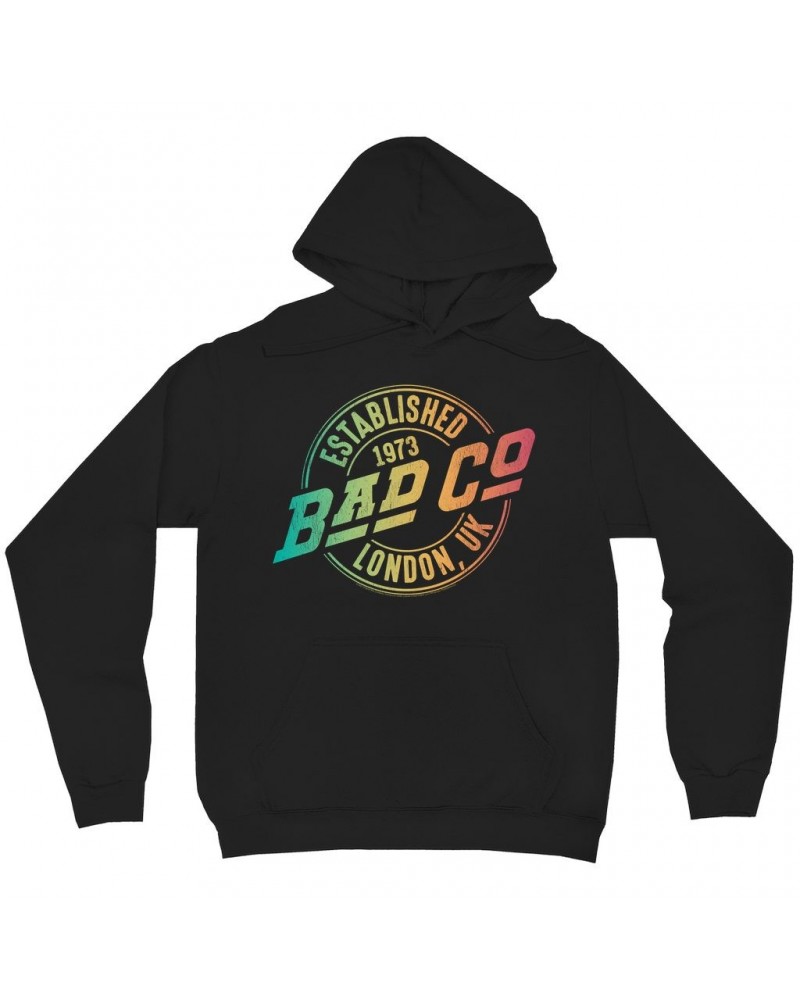 Bad Company Hoodie | Rainbow Ombre Est. 1973 London Logo Hoodie $14.38 Sweatshirts