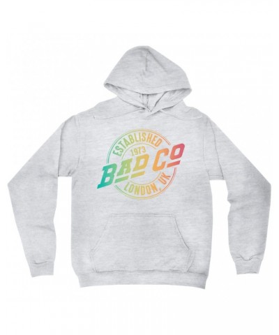 Bad Company Hoodie | Rainbow Ombre Est. 1973 London Logo Hoodie $14.38 Sweatshirts