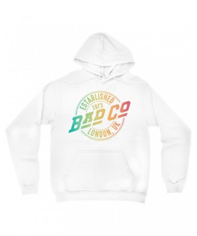 Bad Company Hoodie | Rainbow Ombre Est. 1973 London Logo Hoodie $14.38 Sweatshirts