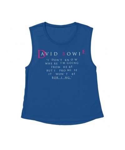 David Bowie Ladies' Muscle Tank Top | Where I Am Going Quote Shirt $11.53 Shirts