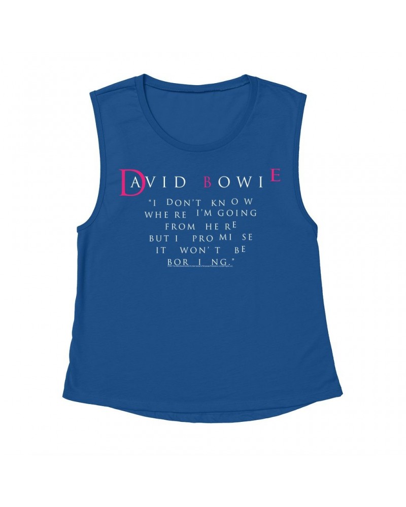 David Bowie Ladies' Muscle Tank Top | Where I Am Going Quote Shirt $11.53 Shirts