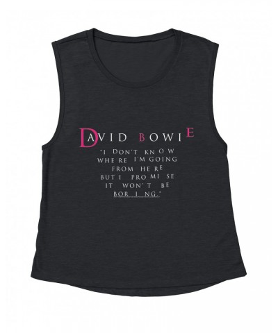 David Bowie Ladies' Muscle Tank Top | Where I Am Going Quote Shirt $11.53 Shirts