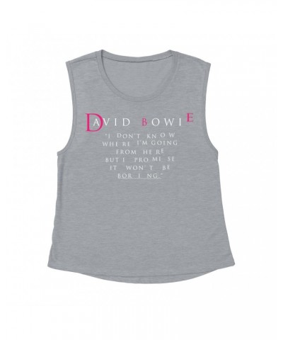 David Bowie Ladies' Muscle Tank Top | Where I Am Going Quote Shirt $11.53 Shirts