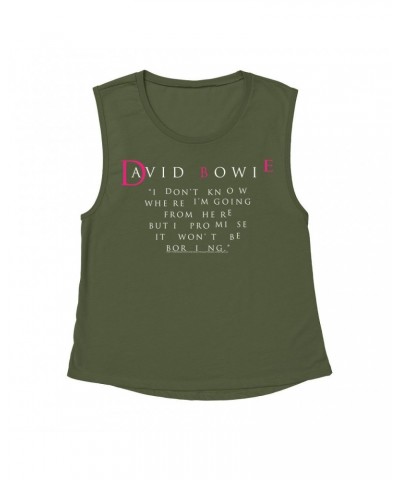 David Bowie Ladies' Muscle Tank Top | Where I Am Going Quote Shirt $11.53 Shirts