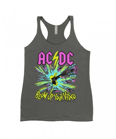 AC/DC Ladies' Tank Top | Blow Up Your Video Neon Design Shirt $13.61 Shirts