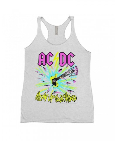 AC/DC Ladies' Tank Top | Blow Up Your Video Neon Design Shirt $13.61 Shirts