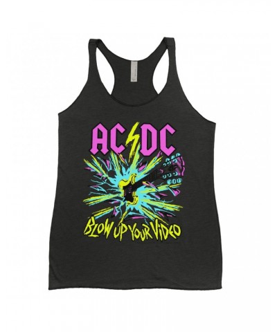 AC/DC Ladies' Tank Top | Blow Up Your Video Neon Design Shirt $13.61 Shirts