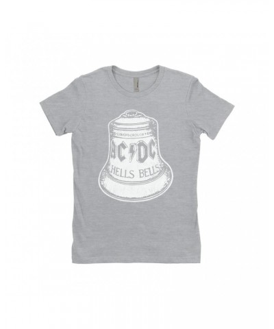 AC/DC Ladies' Boyfriend T-Shirt | Hells Bells White Design Shirt $8.48 Shirts