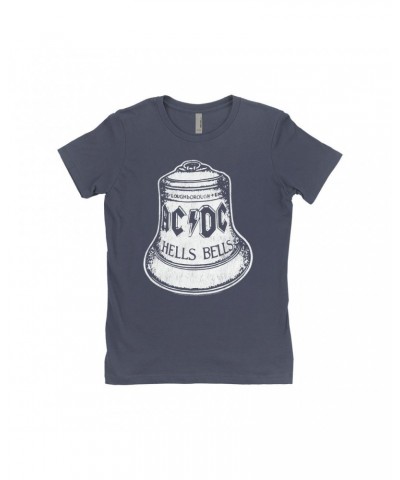 AC/DC Ladies' Boyfriend T-Shirt | Hells Bells White Design Shirt $8.48 Shirts