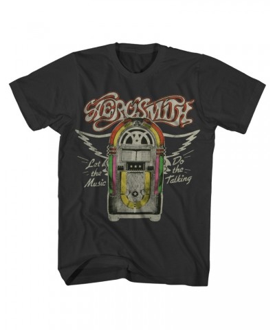 Aerosmith T-Shirt | Let The Music Do The Talking Jukebox Shirt $9.48 Shirts