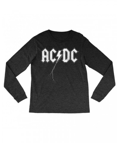 AC/DC Heather Long Sleeve Shirt | Lightning Strike Logo Shirt $11.98 Shirts