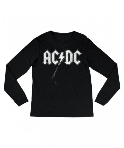 AC/DC Heather Long Sleeve Shirt | Lightning Strike Logo Shirt $11.98 Shirts