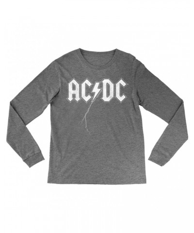 AC/DC Heather Long Sleeve Shirt | Lightning Strike Logo Shirt $11.98 Shirts