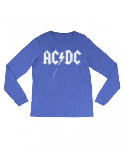 AC/DC Heather Long Sleeve Shirt | Lightning Strike Logo Shirt $11.98 Shirts