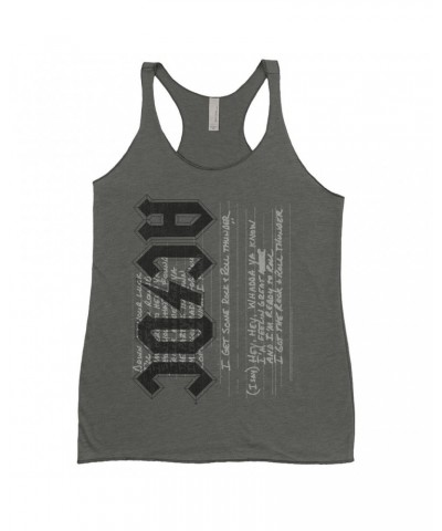 AC/DC Ladies' Tank Top | Rock N' Roll Thunder Lyrics Image Shirt $10.71 Shirts