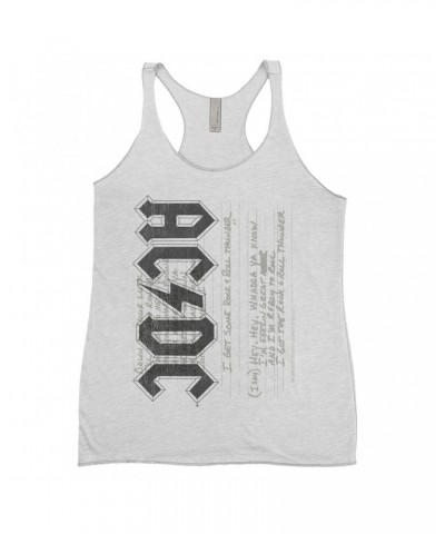 AC/DC Ladies' Tank Top | Rock N' Roll Thunder Lyrics Image Shirt $10.71 Shirts